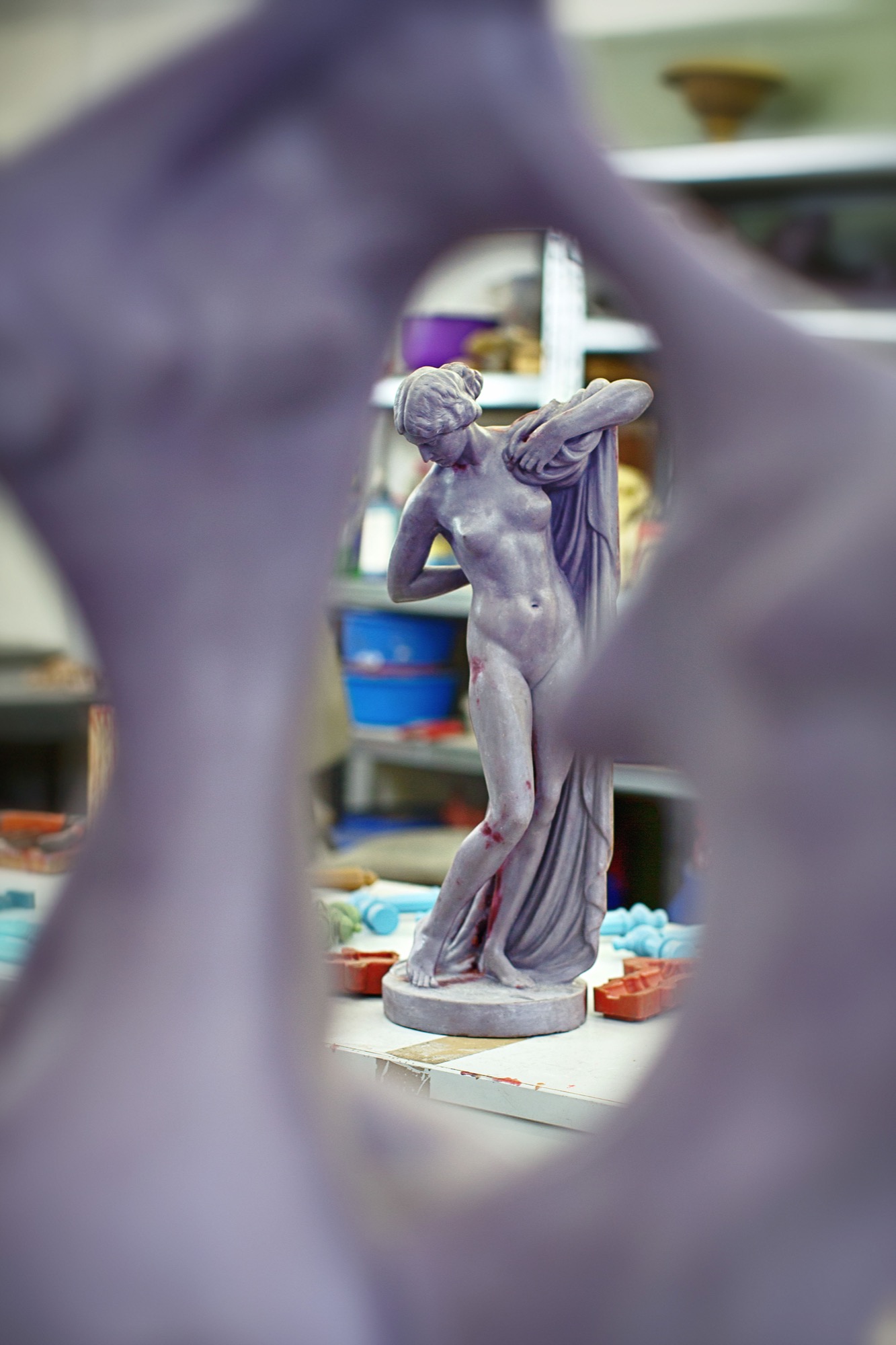 Wax positive created from the model for the production of the bronze sculpture